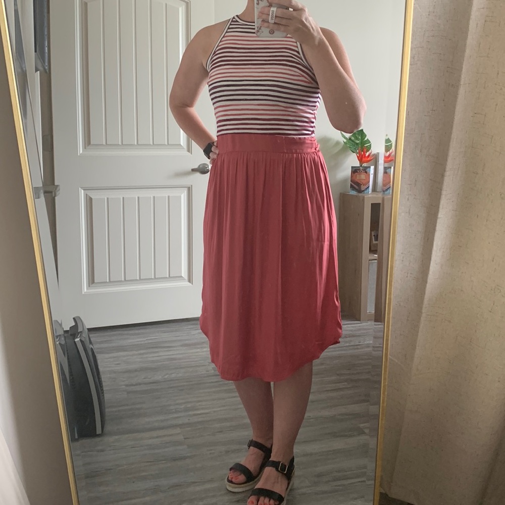 Loft - Mixed Media Dress - Shaded Rose - Size 2